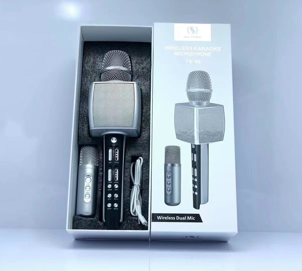 Micro bluetooth SuYosd YS-98 - Micro karaoke kèm loa SONG CA không dây tiện lợi - Điều chỉnh âm lượng, echo, hiệu ứng đổi giọng - Siêu hút tiếng, hát siêu hay, chống hú siêu tốt - Hàng nhập khẩu