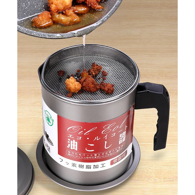 Nồi Lọc Dầu Dung Tích Lớn Lưới Thép Không Rỉ 304 Thế Hệ Mới Tiện Lợi