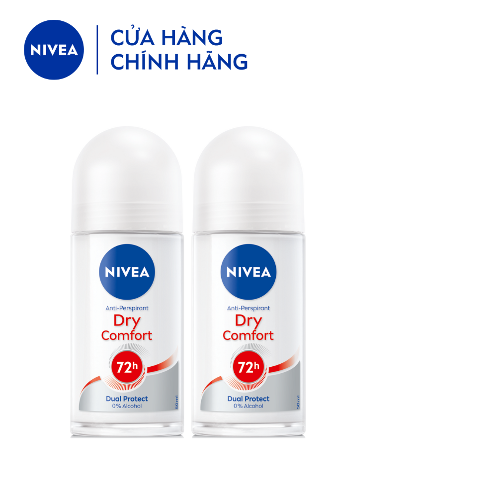 Bộ 2 Lăn Ngăn Mùi NIVEA Dry Comfort Khô Thoáng Mịn Màng (50 ml) - 81611 (Bao bì thay đổi theo từng đợt nhập hàng)