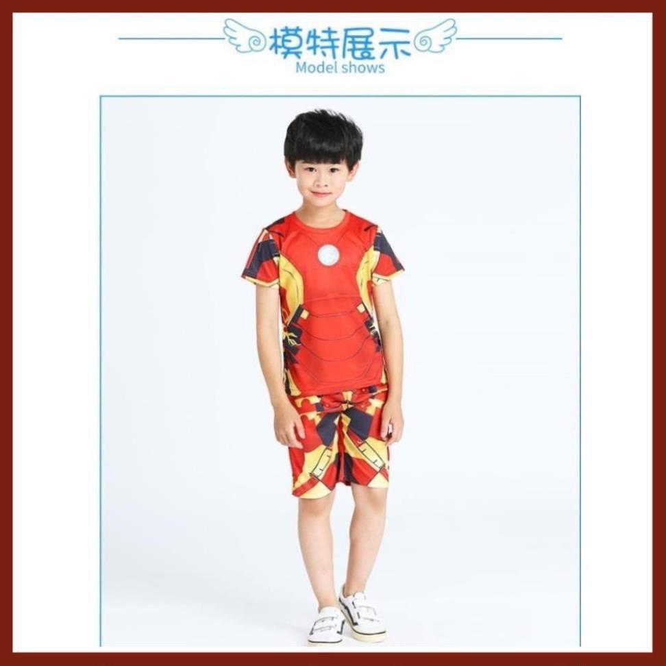 (20-40kg) Bộ siêu nhân cộc tay thun lạnh in 3D cho bé trai hiệu Cizi.shop