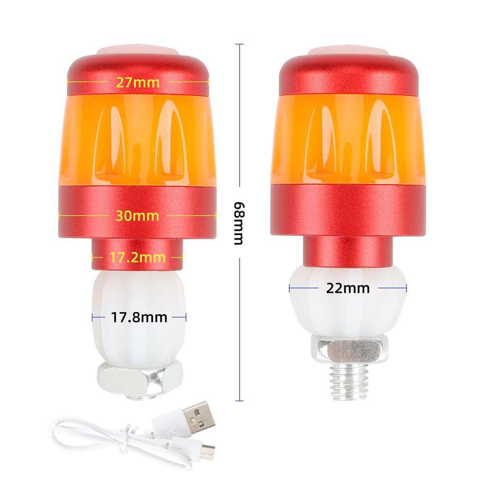 2pcs Electric Scooter Handlebar Lights LED Warning Light Handlebar Plug Waterproof & Dustproof