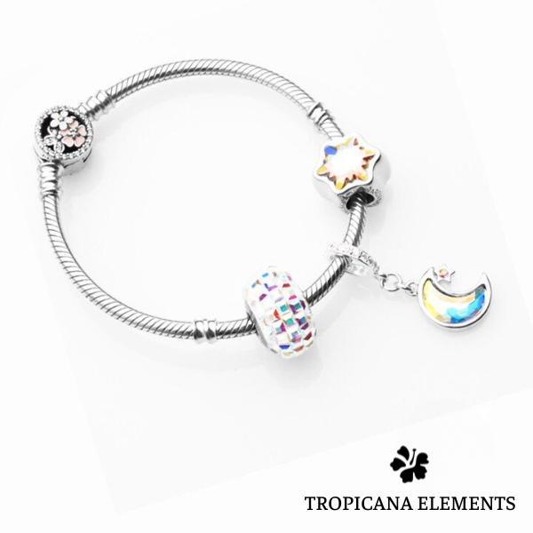Lắc Tay Tropicana Phối Charm Swarovski Pha Lê Trăng Sao Ngũ Sắc