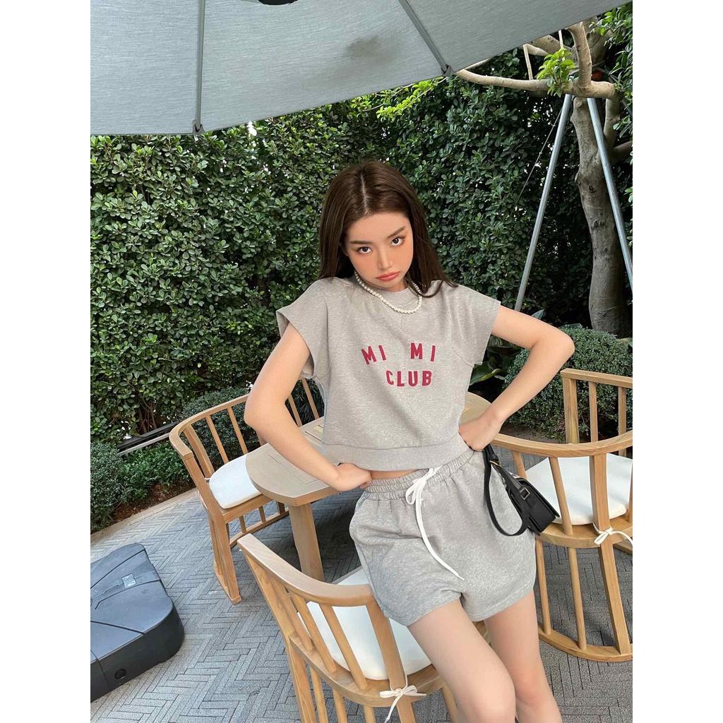 Set bộ đồ áo croptop dáng ngắn chất cotton cao cấp đi chơi, đồ mặc nhà, mặc phố đi dạo freesize