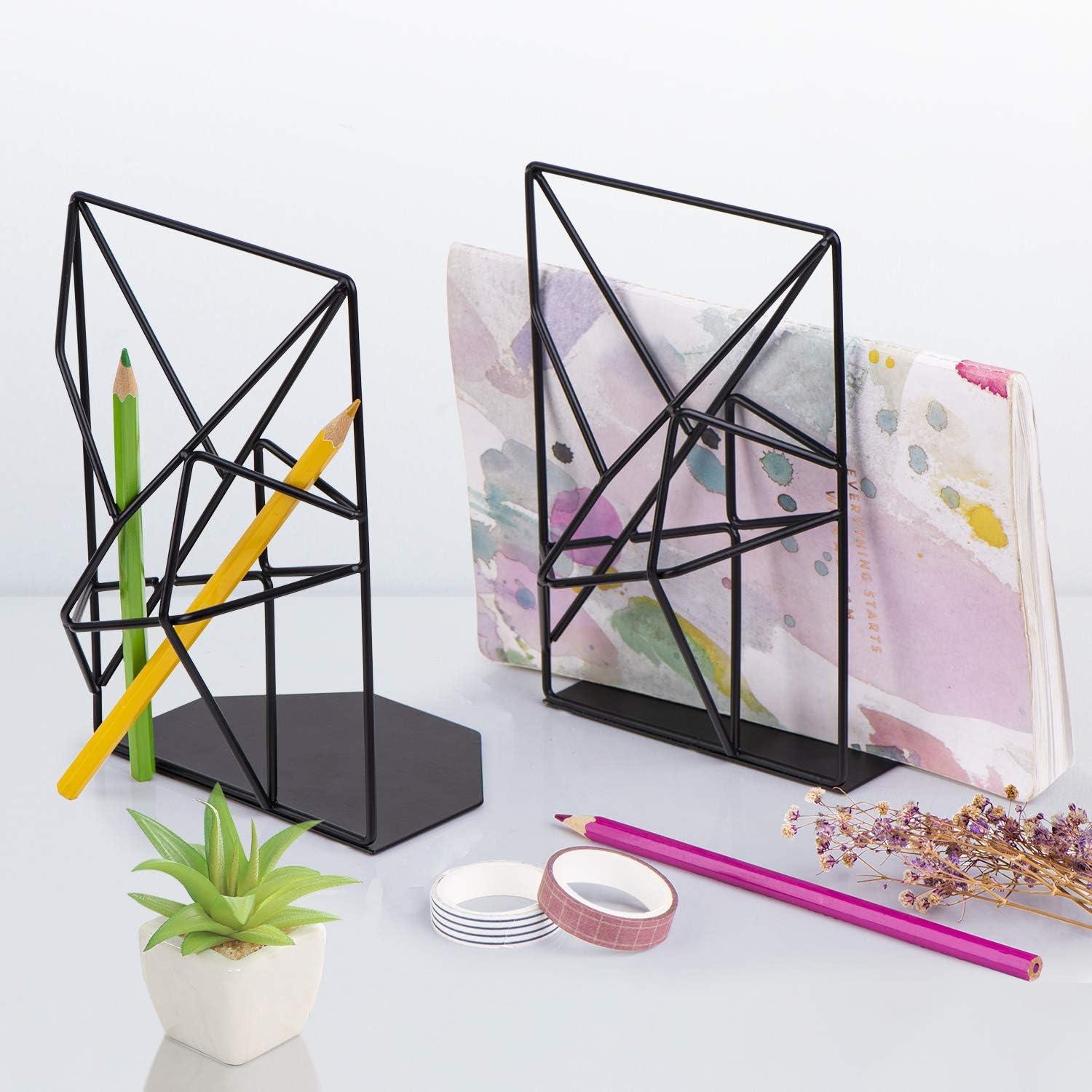 Bộ 2 Giá Sách Sắt Cho Văn Phòng, Thư Viện hoặc Gia Đình, Màu Đen