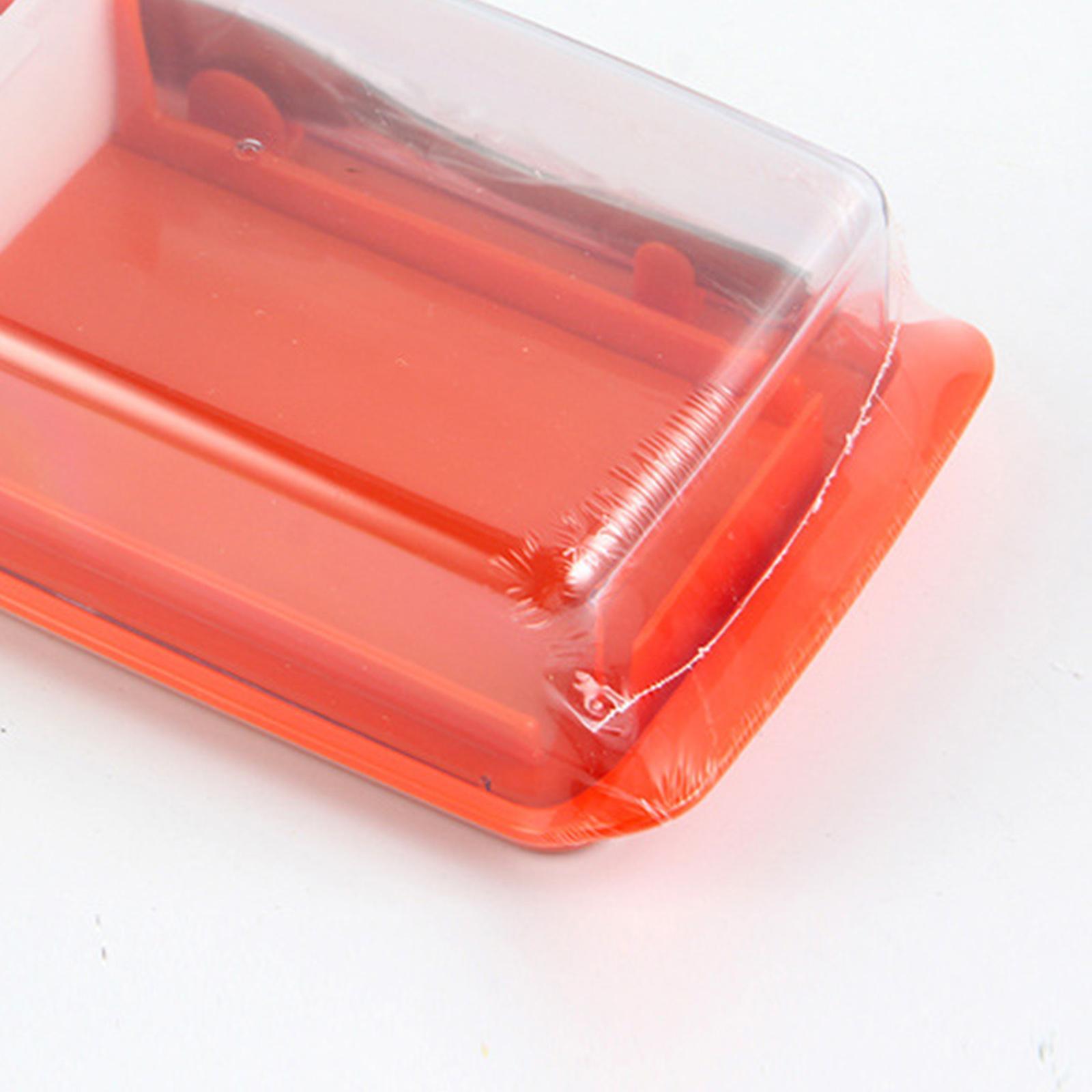 Butter Dish Box with Fork Rectangular Clear Cheese Keeper Sealing Case