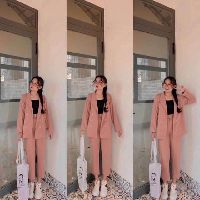 Set VEST HỒNG PASTEL