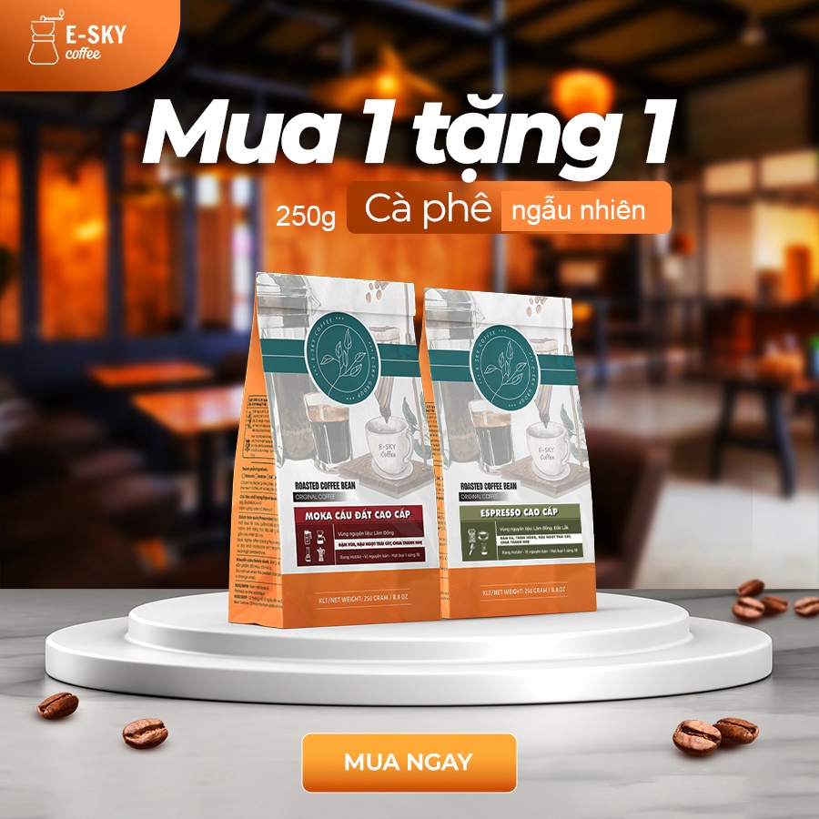 Cà Phê Ngẫu Nhiên Esky Coffee Rang Xay Nguyên Chất 250g Cafe Pha Phin Pha Máy Colfd Brew