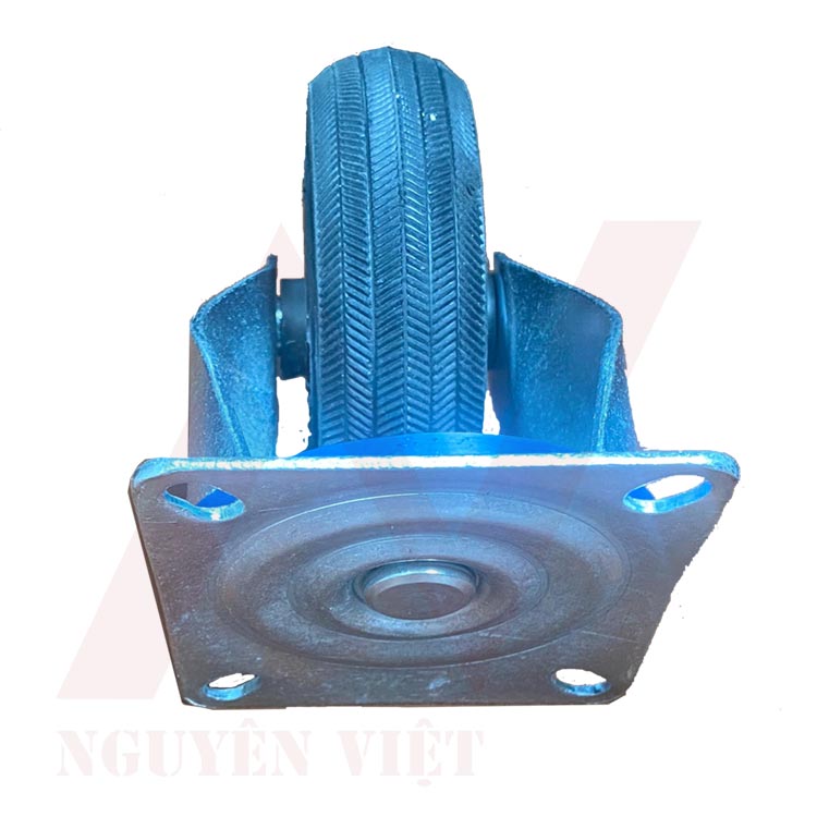 BÁNH XE XE ĐẨY HÀNG CÓ KHÓA BẰNG CAO SU ĐẶC 100X35MM