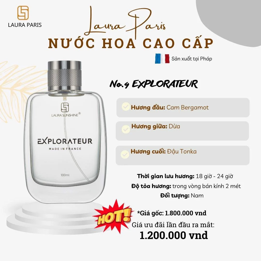 Nước Hoa Laura Sunshine - Nhật Kim Anh - No4 - 100ml - Explorateur