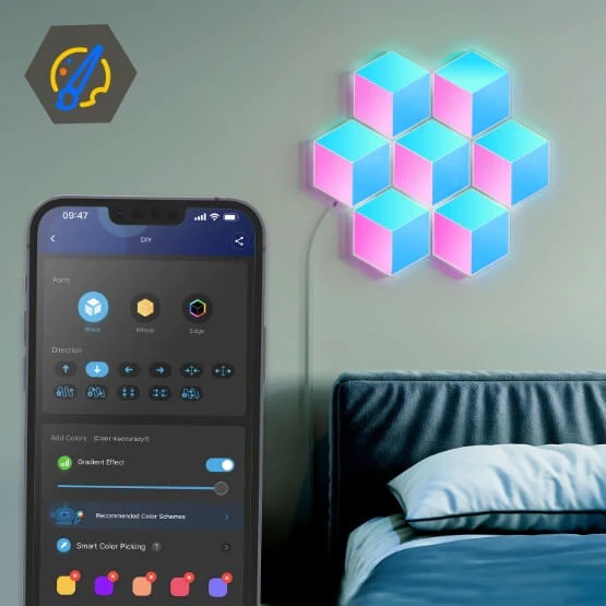 Đèn LED lục giác Govee Glide Hexa Pro LED Light Panels H6066 | Thiết kế độc đáo, hiện đại, thông minh