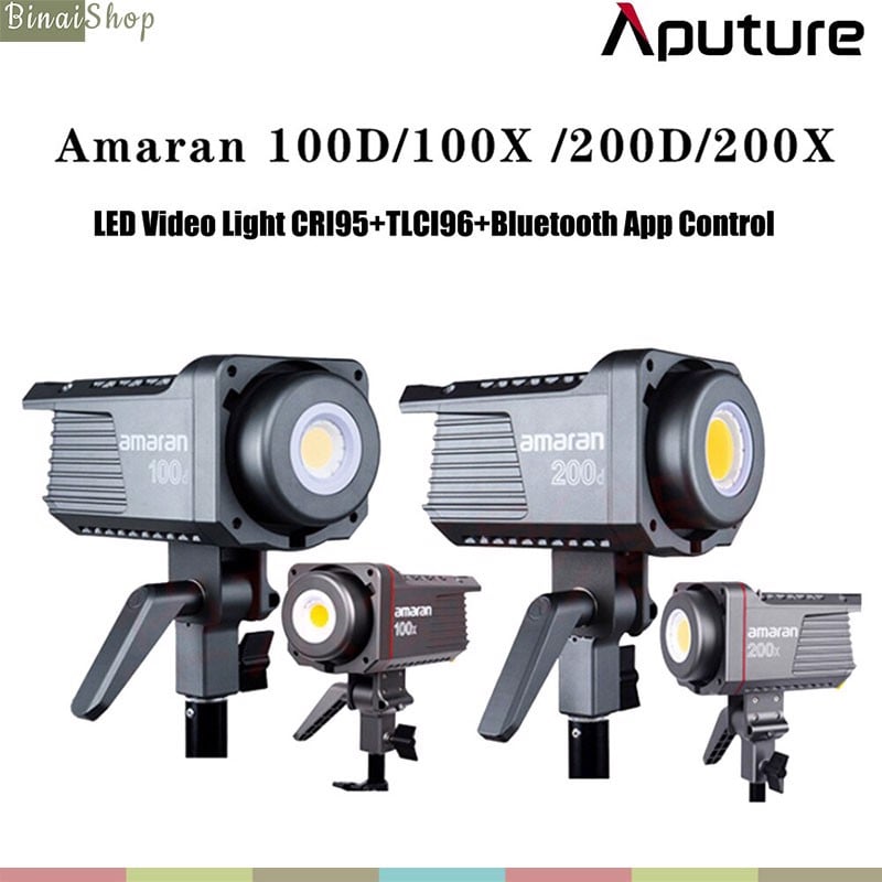 Aputure Amaran 100D 200D 100X 200X - Đèn LED Studio Nhiệt Độ Màu 2700-6500K, Bluetooth, Điều Khiển Qua App- Hàng chính hãng