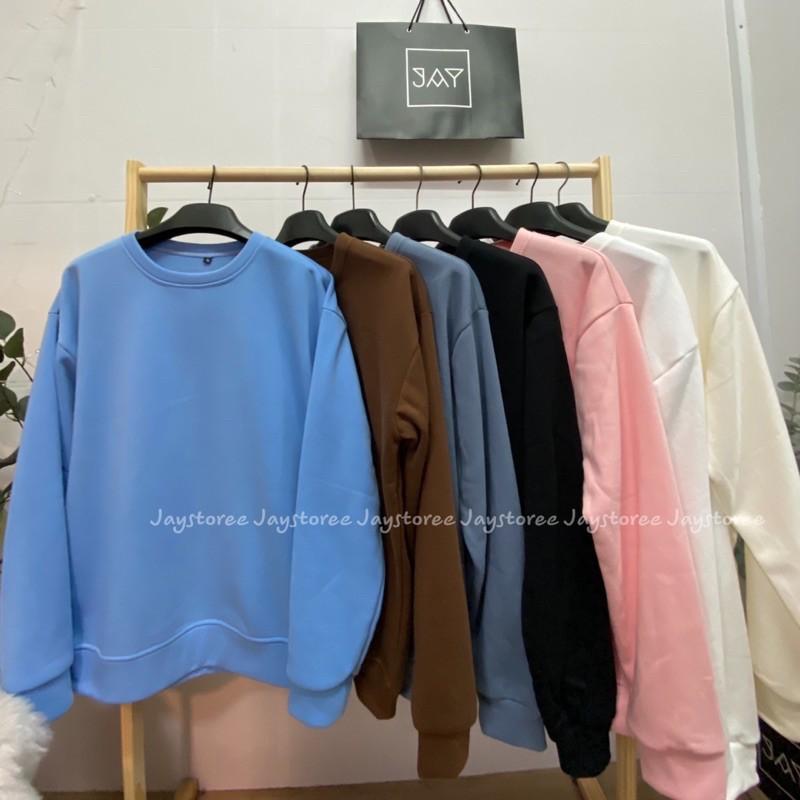 Áo Sweater nỉ bông Trơn Unisex (16 màu) ️Nam nữ Unisex ️ Jaystoree