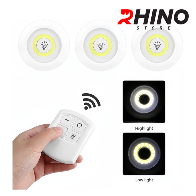 Đèn ngủ điều khiển từ xa Rhino L801, dùng pin AAA, 2 mức độ sáng ánh sáng trắng - Hàng chính hãng