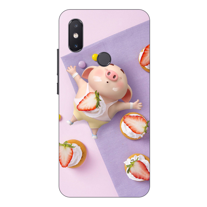 Ốp lưng dành cho điện thoại Xiaomi Mi 8 SE hình Heo Con Ăn Dâu - Hàng chính hãng