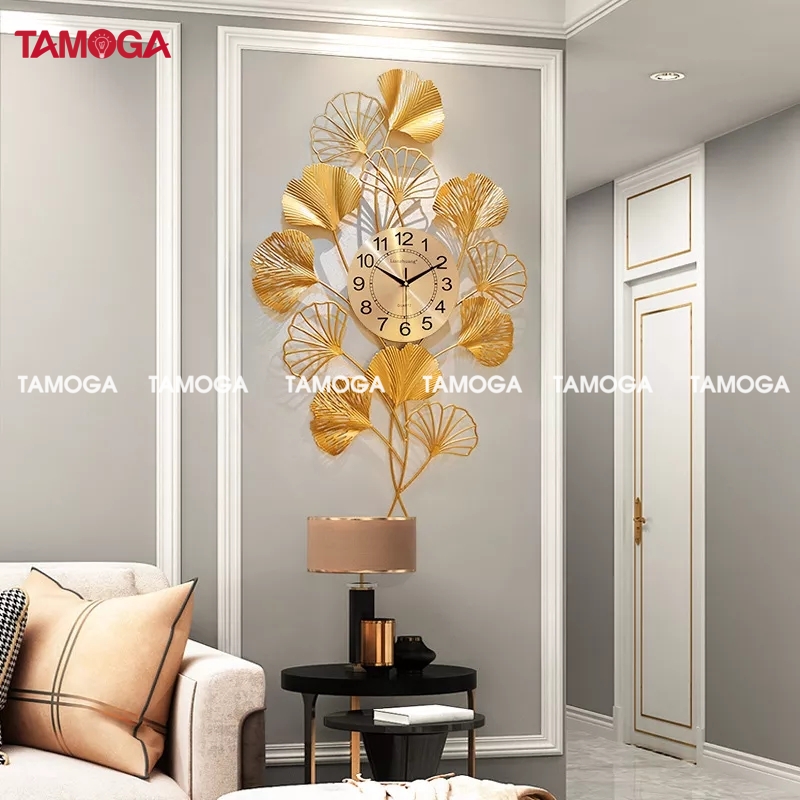 Đồng hồ treo tường trang trí hiện đại công mạ vàng TAMOGA TALAS 2808