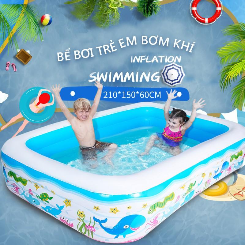 YB08 Bể bơi 3 tầng Cao cấp Bể bơi Em bé bơm hơi lớn tắm ba lớp vinhthuan.shop