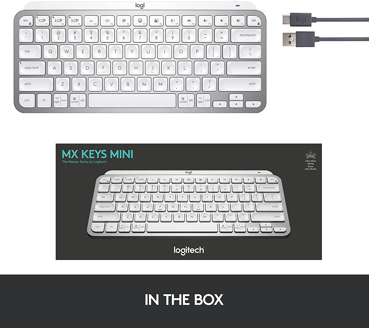 Bàn phím Logitech Mx Keys mini xám - hàng chính hãng