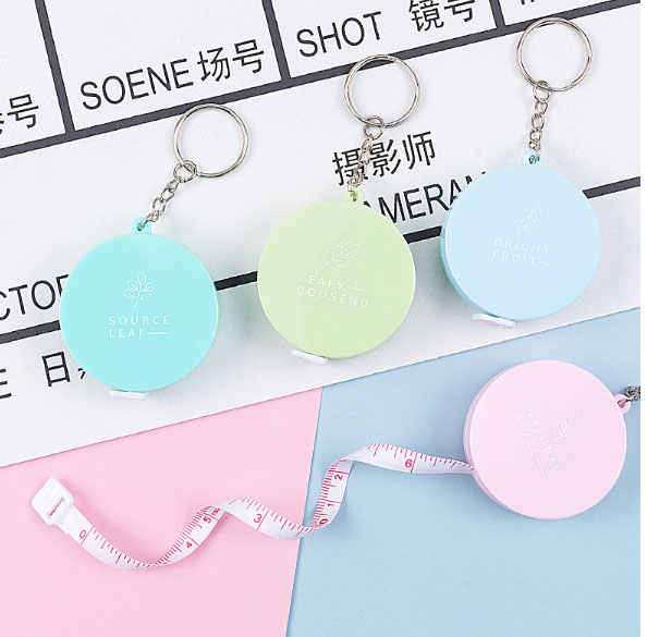 Thước dây 1.5m cuộn hoa tiết dễ thương có móc khóa siêu xinh, nhỏ gọn, vật dụng tiện ích (giao ngẫu nhiên)