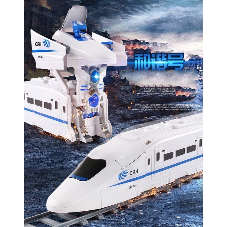 Tàu Điện Biến Hình Robot 2in1 Phát Sáng Phát Nhạc