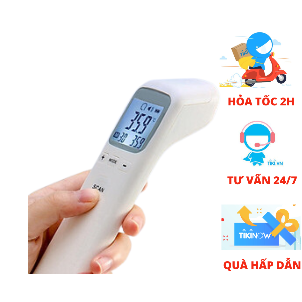 Nhiệt Kế Hồng Ngoại , Đo Không Tiếp Xúc - Cảnh Báo Sốt -- Tặng Kèm 1 Cặp Pin 