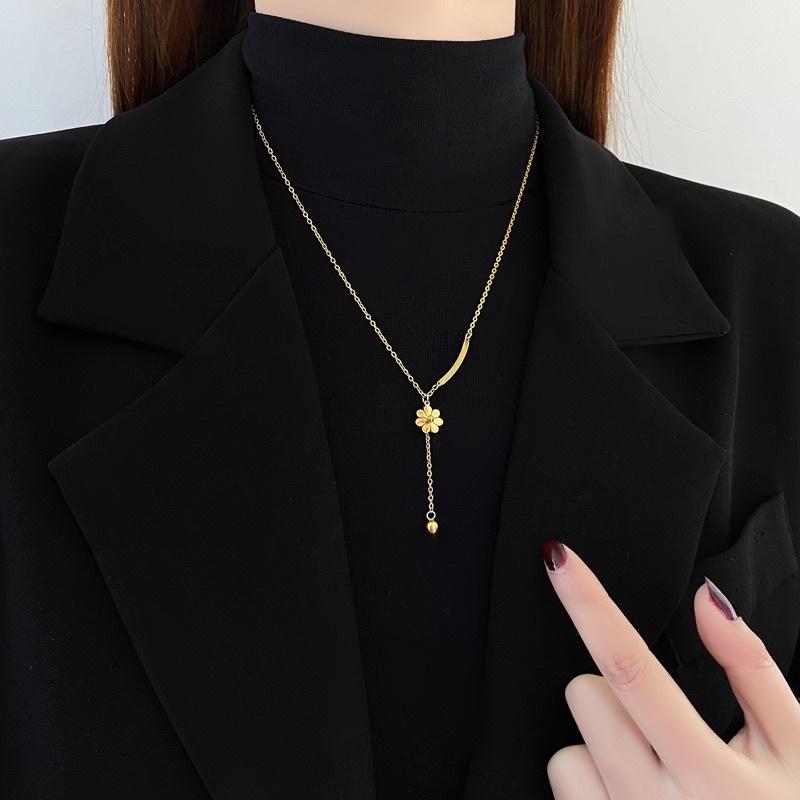 N22 Dây Chuyền Vòng Cổ Dài Hoa Cúc Vàng Gold Đẹp