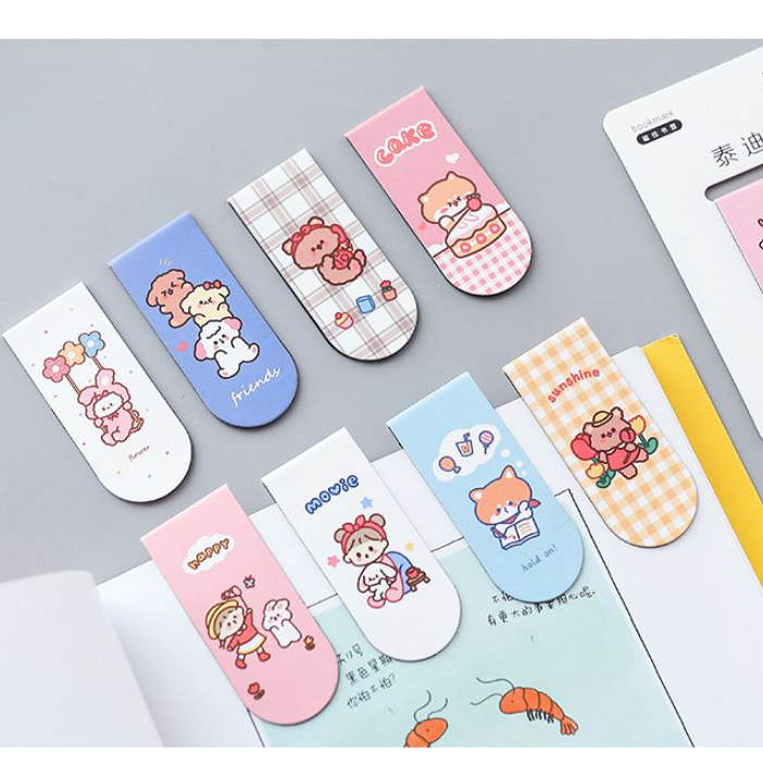 Bookmark Nam Châm, Kẹp Đánh Dấu Sách Hoạt Hình Cute Dễ Thương,Phụ Kiện Trang Trí Sách, Sổ