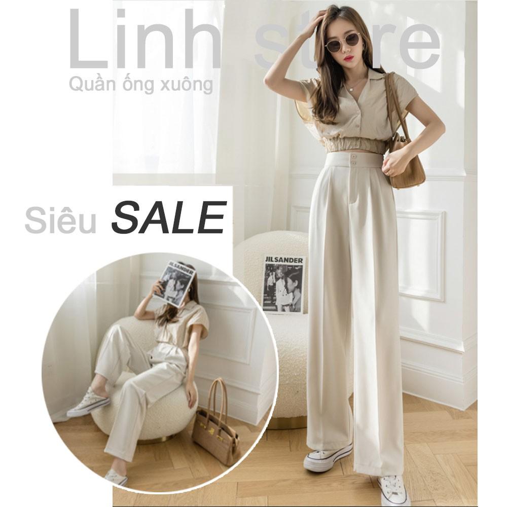 Quần Ống Suông SALE Quần Culottes Nữ Xuông Ống Rộng Khóa Trước Vải Tuyết Mưa nhập khẩu cao cấp Nhiều Màu