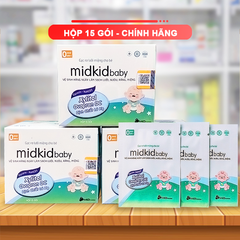 Gạc rơ lưỡi Midkidbaby BBShine, Gạc rơ lưỡi an toàn diệt khuẩn đến 99,9% dành cho bé – I020