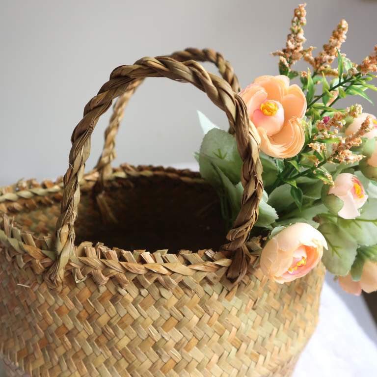 Giỏ Đệm Tròn Đựng Hoa, Đựng Trái Cây Trang Trí - Cổ Điển - Thiên Nhiên