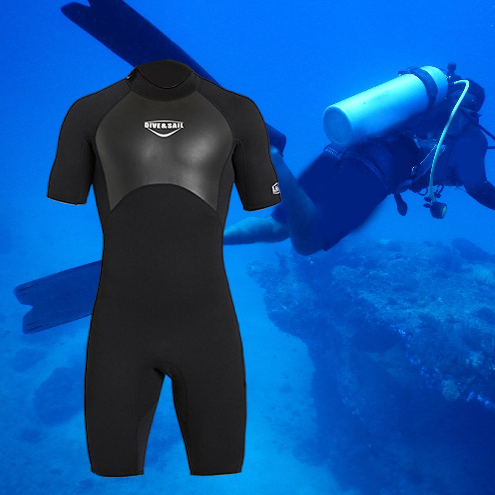 2mm Premium Neoprene Shorty Wetsuit Short Sleeve Swimsuit for Swimming Scuba Diving