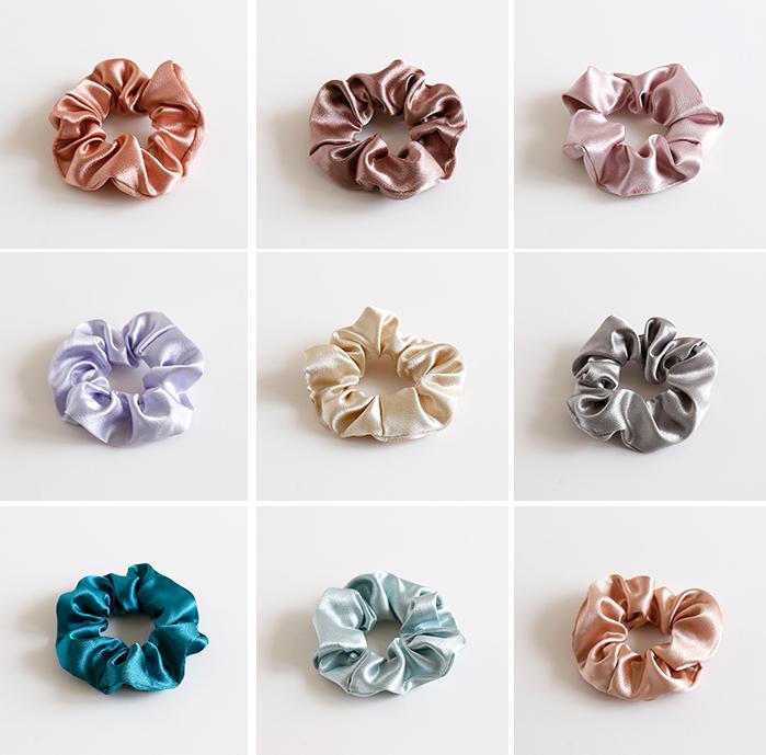 Scrunchies dây cột tóc lụa đơn sắc