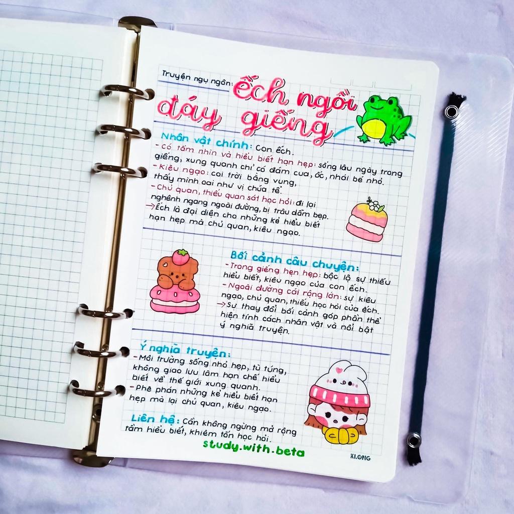 Sổ takenote Văn 7, sổ lò xo ghi chú văn 7, sổ còng đóng Binder làm sổ planner bullet journal - Takenotes Beta