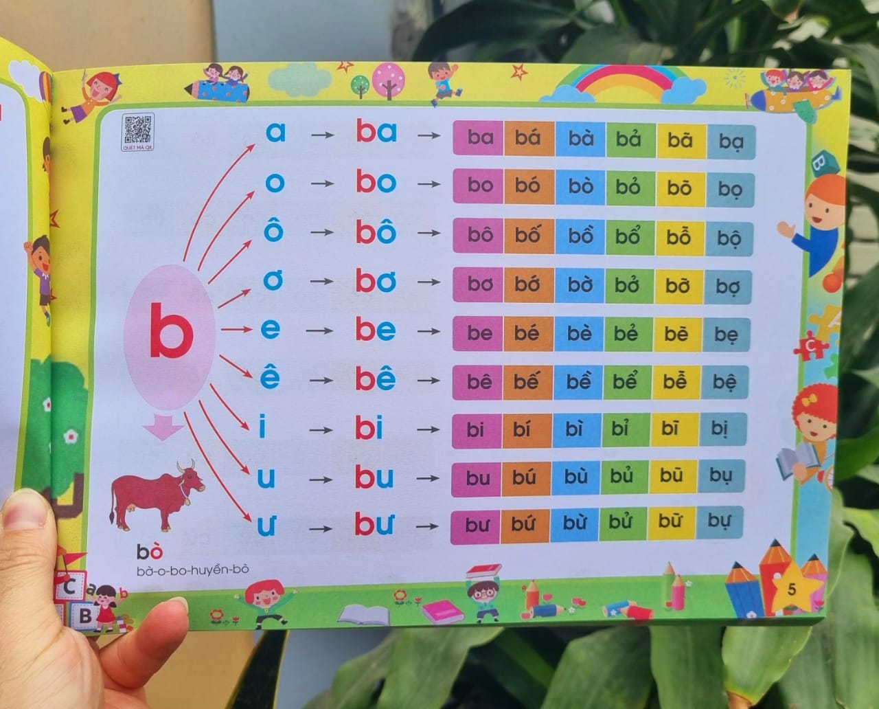 Sách Tập đánh vần Tiếng Việt 2022 dành cho bé 4-6 tuổi quét mã QR - Tặng kèm bộ thẻ chữ cái và chữ ghép