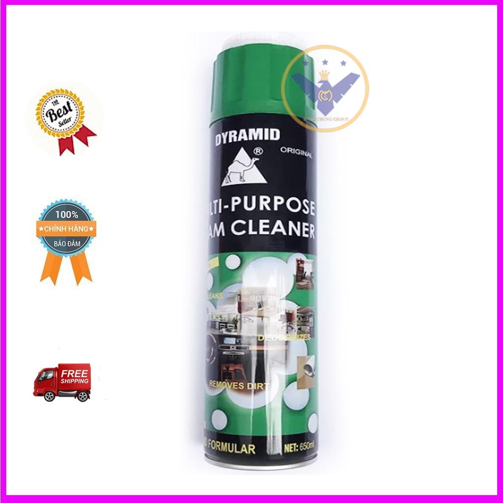 BỘ 2 chai xịt bọt tẩy vệ sinh nội thất xe ô tô đa năng Dynamid Foam Cleaner 650ml