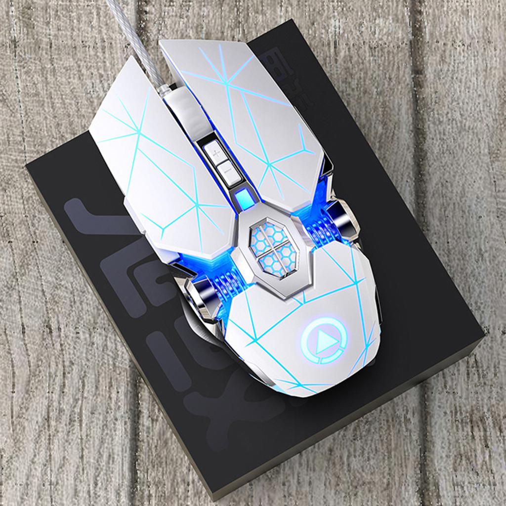 Gaming Mouse Wired, Ergonomic Computer Mice with 7 Buttons and Breathing LED Light, 4 Adjustable DPI Up to 3200 for PC Mac Laptop and Gamer