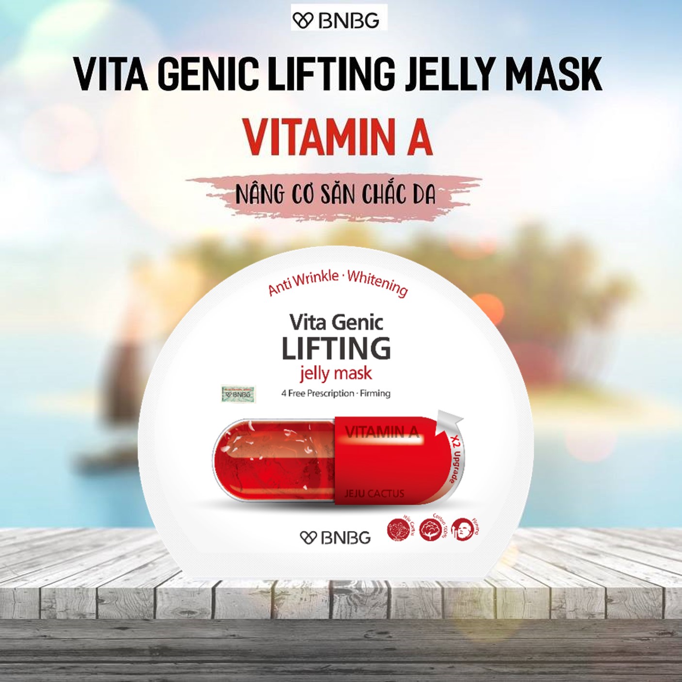 [ 10 miếng ] Mặt nạ giấy chống lão hóa da BNBG Vita Genic Lifting Jelly Mask 30ml