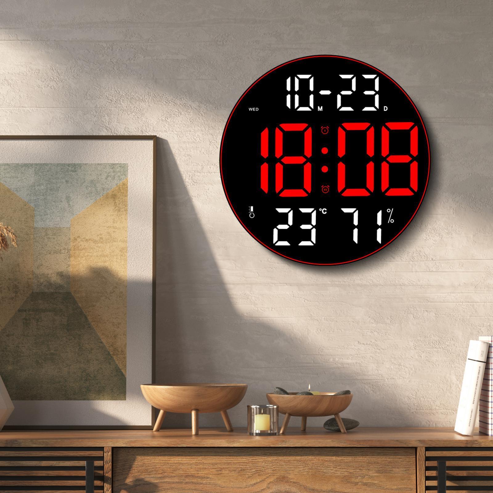 Digital Wall Clock 12inch LED Wall Desk Clock for Home Study Room Hotel Hall