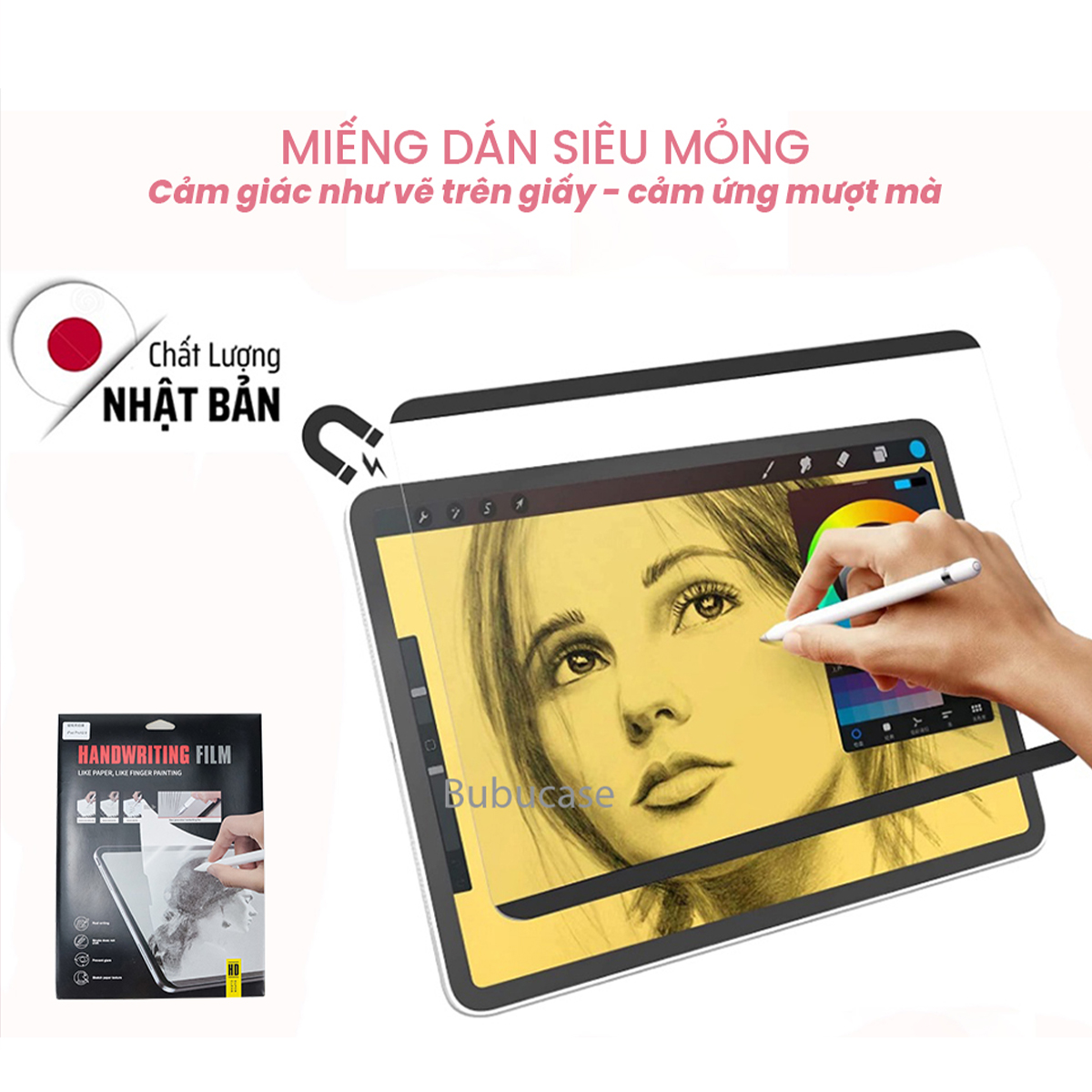 Dán Màn Hình Cho iPad Paperlike Nam Châm Tự Động Dính, Tháo Rời Dễ Dàng  - Chống Vân Tay, Chống Chói, Chống Trầy Xước