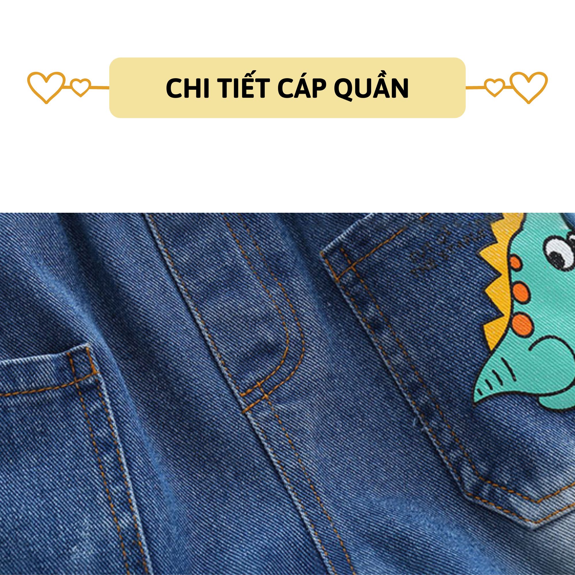 Quần short jean bé trai 27Kids WELLKIDS Quần đùi bò mềm lưng chun nam cho trẻ từ 2-8 tuổi BSJE1