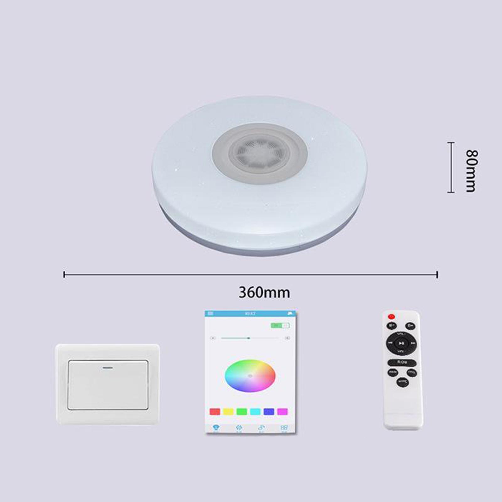 Home Modern LED Music Ceiling Light Bluetooth Speaker Smart APP Remote Control