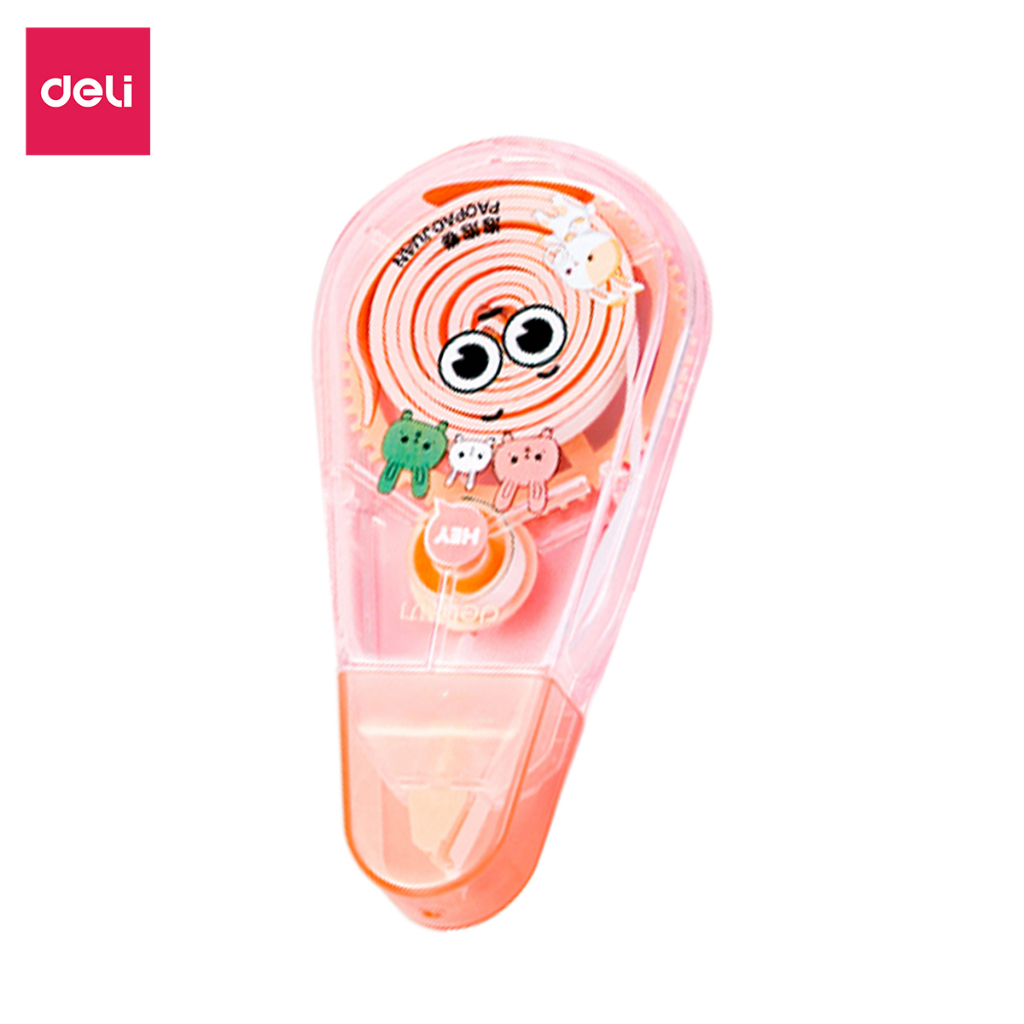 Bút Xóa Băng Học Sinh 20m Kẹo Dẻo Đáng Yêu Deli - Xóa Sạch Phủ Kín Khô Nhanh Viết Đè Lên Ngay - Băng Kéo Cho Học Sinh Văn Phòng