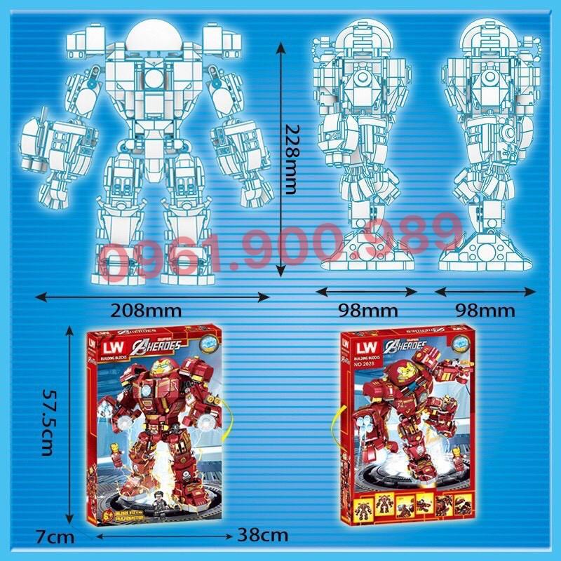 Đồ chơi lắp ráp Hulkbuster Iron man nhiều kích thước LANLAN KIDS lắp ráp mô hình người sắt