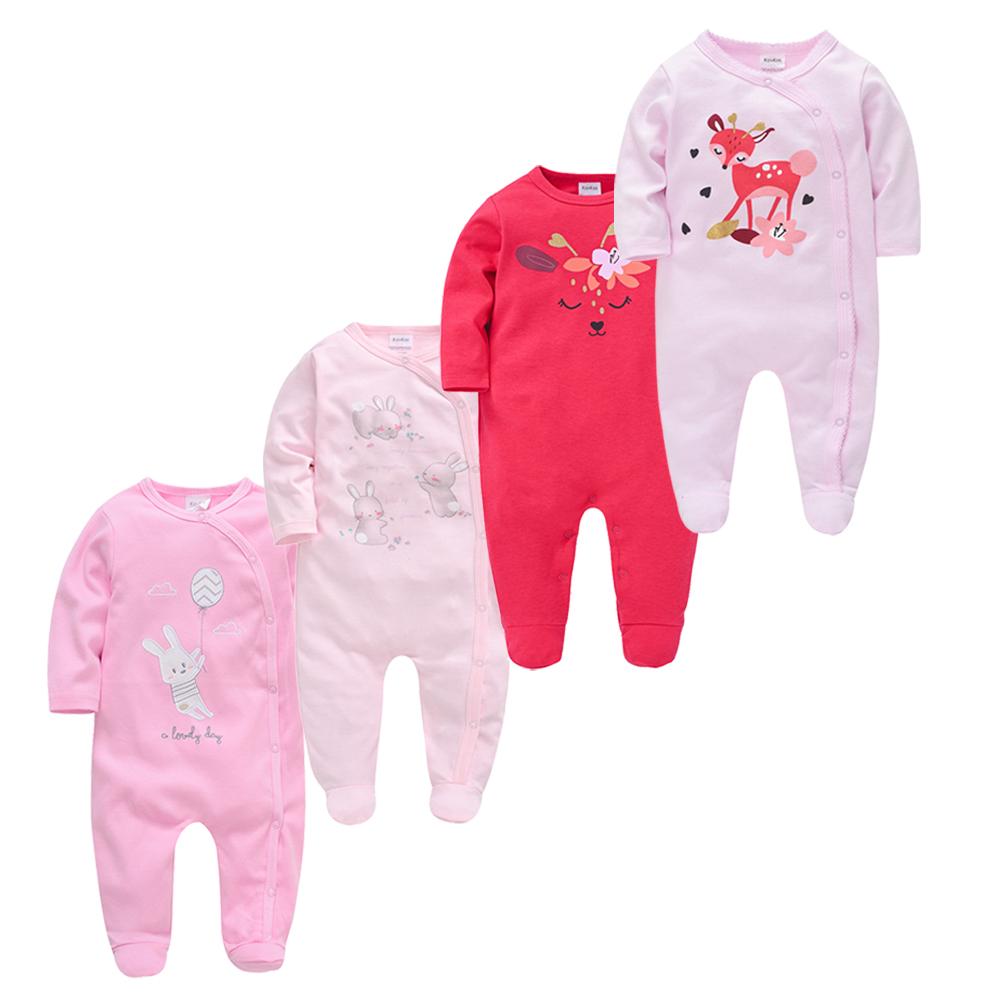 2020 3 4 Cái/lốc Bé Rompers Roupa De Bebe Sơ Sinh Bé Gái Bé Trai Quần Áo 100% Cotton 0-12 Tháng Mùa Đông mùa Thu Trẻ Sơ Sinh Áo Liền Quần
