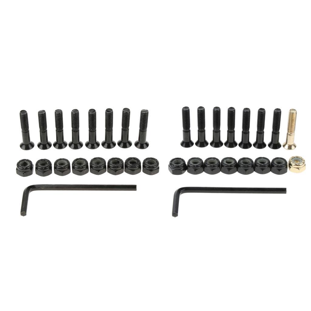 8Pcs Carbon Steel Longboard Skateboard Hardware Bolts with Hex Tool