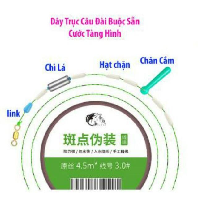 Dây Trục Câu Đài Buộc Sẵn Cước Câu Cá Tàng Hình DAY-CUOC , cước câu cá chất lượng 6868