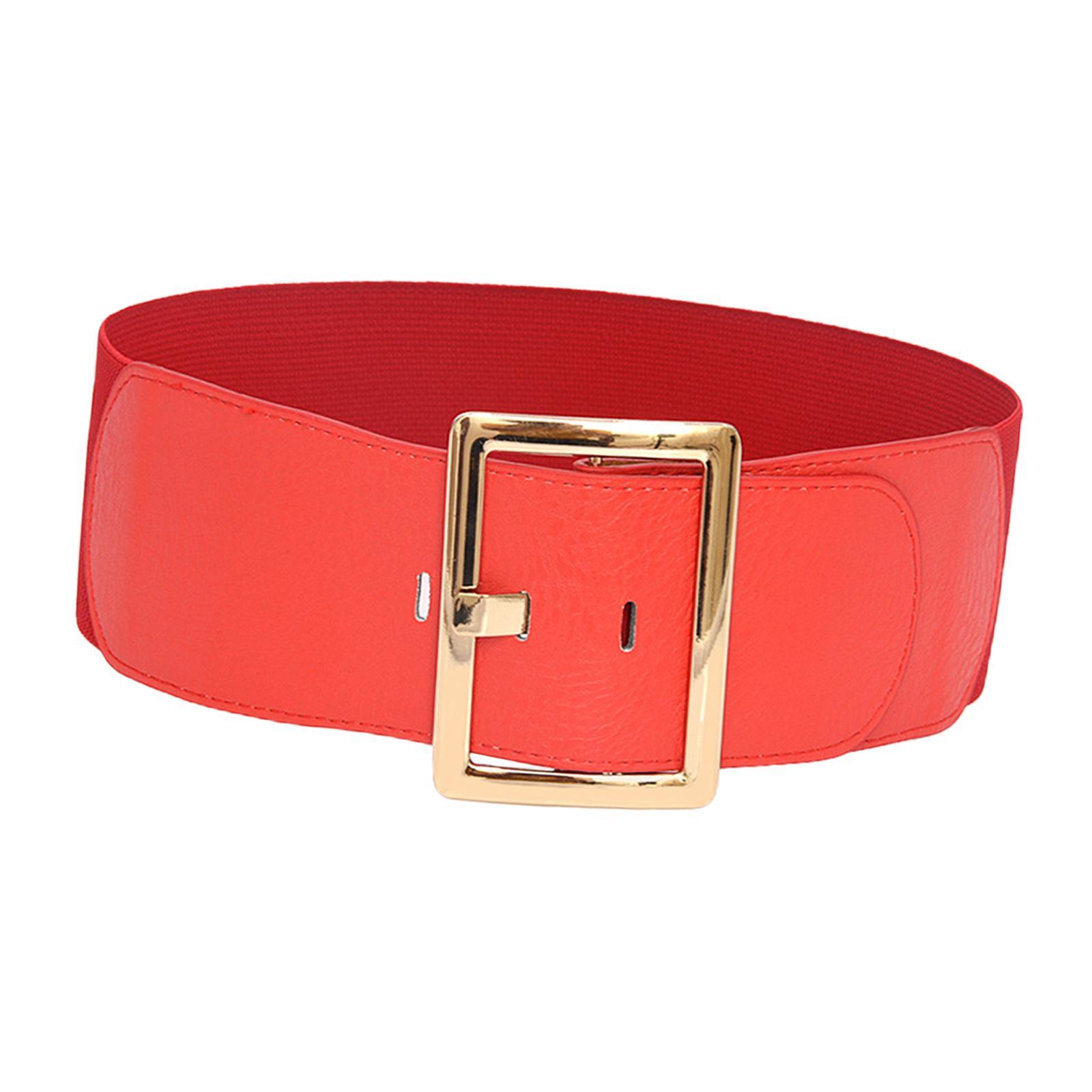 Women's Stretch Belt Metal Buckle Women Wide Waist Belt for Dress Coat Women