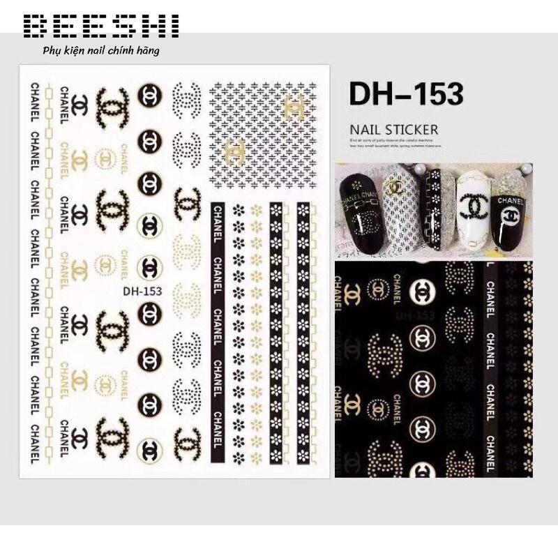 Sticker thương hiệu trang trí móng, stick dán móng hình thương hiệu -beeshi shop nail