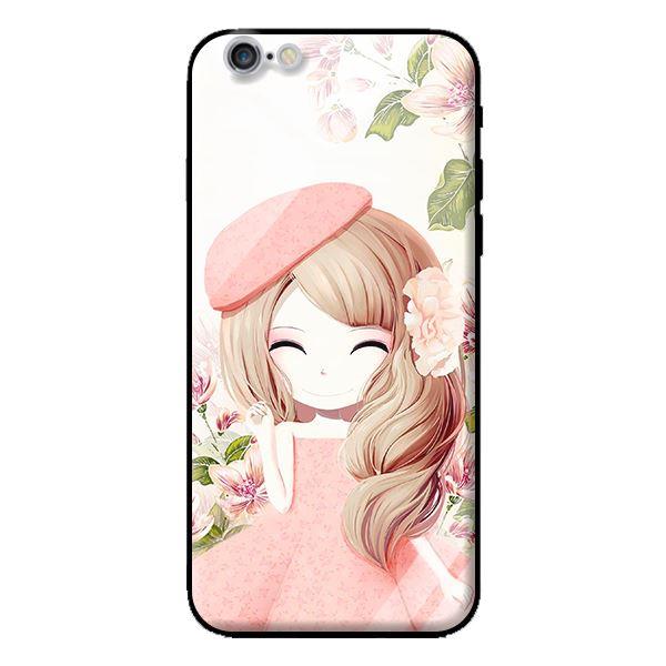 Ốp lưng kính cường lực cho iPhone 6 Anime Cô Gái Váy Bông - Hàng chính hãng