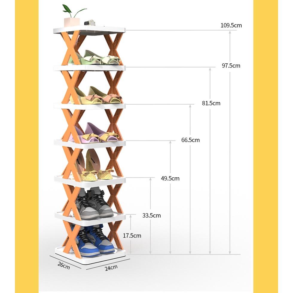 Kệ để giày dép chữ X thông minh có thể tháo lắp gấp gọn, kệ để đồ trang trí đa năng cao cấp