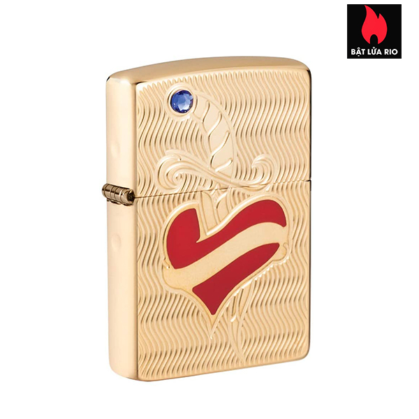 Bật Lửa Zippo 49303 – Zippo Heart And Sword Armor High Polish Brass